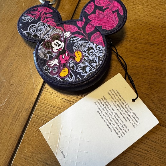 Vera Bradley Darl Purple and Pink Mickey Mouse Coin Holder - Picture 1 of 8